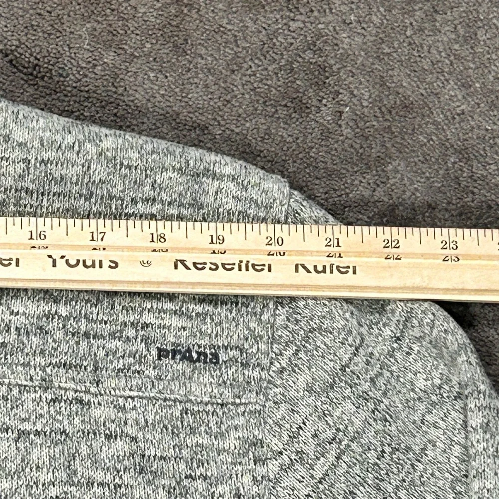 prAna Shirt Jacket Mens XL Gray Marled Polartec Fleece Lined Snap Front Shacket